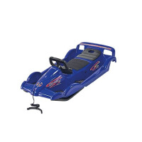 AlpenGaudi | DoubleRace Zweisitzer | Schneebob Blau | 114 x 55 x 28 cm | ideal für zwei Personen | robust & langlebig | perfekter Wintersportspaß