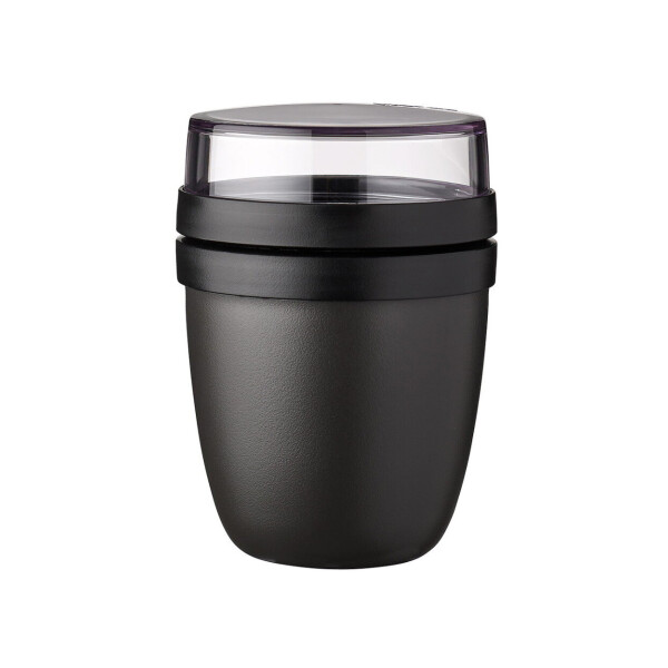 Mepal | Lunchpot mini Ellipse | perfekter Begleiter für Müslis, Joghurts, To-Go Snacks | vielseitig: Tiefkühler, Mikrowelle & Spülmaschine tauglich | 300 ml | stilvolles Nordic Black Design