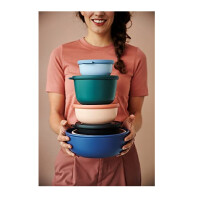 Mepal - Cirqula Multischüssel-Set 4–teilig rund Nordic black – 500, 1000, 2000 und 3000 ml – Verwendbar als Vorratdose, Kühlschrankdose, Gefrierdose, Mikrowellegeschirr & Servierschale mit Deckel