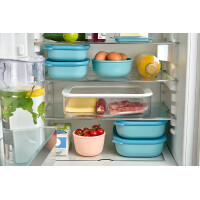 Mepal - Cirqula Multischüssel Set 3–teilig rechteckig Nordic lilac – 750, 1500, 3000 ml – Verwendbar als Vorratdose, Kühlschrankdose, Gefrierdose, Mikrowellegeschirr & Servierschale mit Deckel