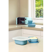 Mepal - Cirqula Multischüssel Set 3–teilig rechteckig Nordic black – 750, 1500, 3000 ml – Verwendbar als Vorratdose, Kühlschrankdose, Gefrierdose, Mikrowellegeschirr & Servierschale mit Deckel
