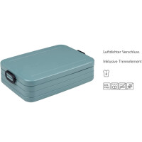 Mepal Take a Break Large – Limited Edition Schwarz/Black Edition – 1500 ml Inhalt – Lunchbox mit Trennwand – ideal für Mealprep – spülmaschinenfest, ABS