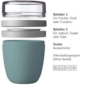 Mepal - Lunchpot Ellipse Mixed - Vivid Lilac + Nordic Sage – 500 ml praktischer Reisebecher, Joghurtbecher, To go Becher – Geeignet für Tiefkühler, Mikrowelle und Spülmaschine, 700 ml