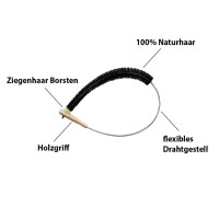 MAPE Heizkörperbürste 120cm Naturhaar mit Ziegenhaar Borsten Ideal zur Reinigung von Flachheizkörpern und Radiatoren