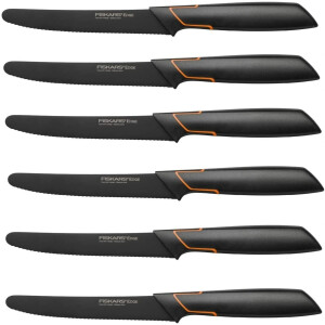 Fiskars 6 Stück Tafelmesser - Tomatenmesser Edge mit...