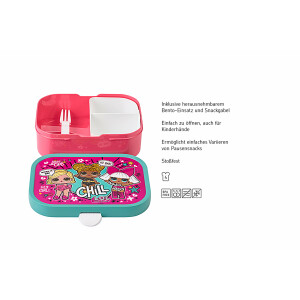 Mepal Pausenset Campus-LOL Surprise – Trinkflasche und Brotdose mit Bento-Einsatz – ideal für Schule und Freizeit – spülmaschinenfest, ABS, 2-teilig