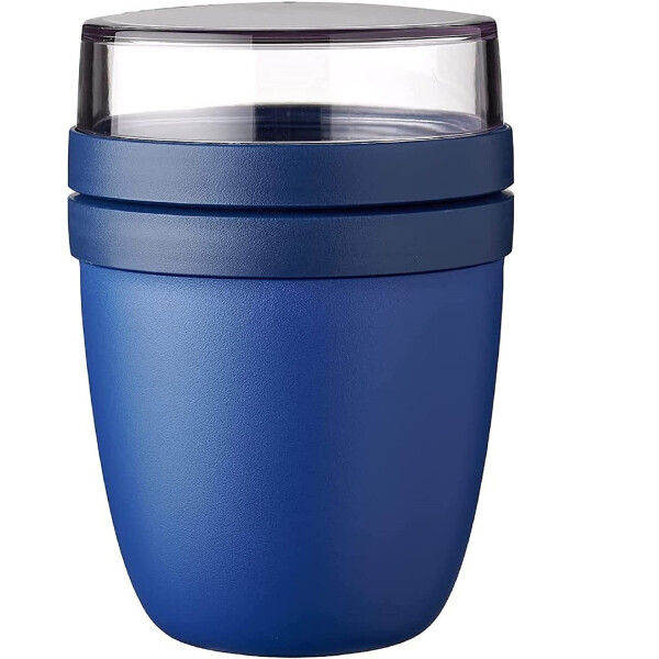 Mepal - Lunchpot Ellipse - Vivid Blue – 500 ml praktischer Müslibecher, Joghurtbecher, To go Becher – Geeignet für Tiefkühler, Mikrowelle und Spülmaschine, 700 ml