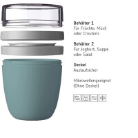 Mepal - Lunchpot Ellipse - Vivid Blue – 500 ml praktischer Müslibecher, Joghurtbecher, To go Becher – Geeignet für Tiefkühler, Mikrowelle und Spülmaschine, 700 ml