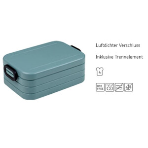 Mepal 2-tlg Take a Break Set – Nordic Sage – Groß/Klein – Lunchbox mit Trennwand – ideal für Mealprep – spülmaschinenfest, ABS