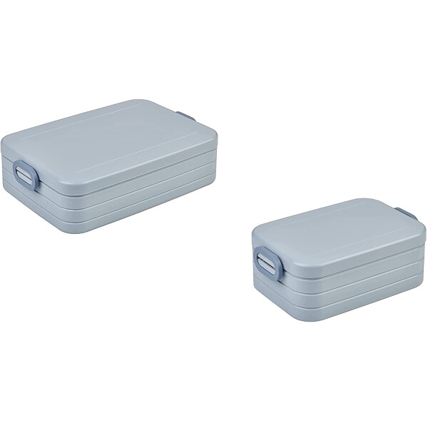 Mepal 2-tlg Take a Break Set – Nordic Blue neu – Groß/Klein – Lunchbox mit Trennwand – ideal für Mealprep – spülmaschinenfest, ABS