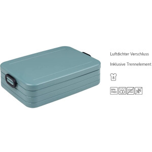 Mepal 2-tlg Take a Break Set – Vivid Blue – Groß/Klein – Lunchbox mit Trennwand – ideal für Mealprep – spülmaschinenfest, ABS