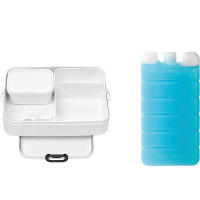 Mepal 2-tlg. Bento-Lunchboxen Cool Down Set Take A Break Large – Brotdose mit Fächern, geeignet für bis zu 8 Butterbrote - Nordic White