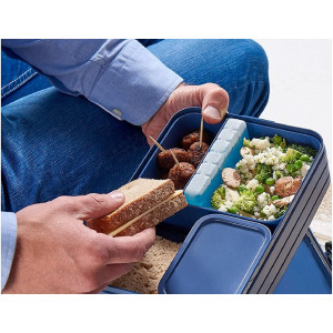 Mepal 2-tlg. Bento-Lunchboxen Cool Down Set Take A Break Large – Brotdose mit Fächern, geeignet für bis zu 8 Butterbrote - Nordic Blue neu