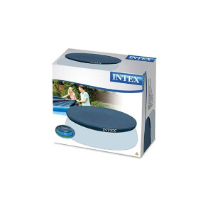Intex 10 foot (3.05 m) Easy Set Swimming Pool Cover #28021. Round cover measures 2.8 m, (9.4 ft) suitable for Intex pools with base diameter of 3.05 m (10 foot).