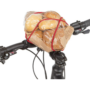 carryyygum Lenkerspannband für Fahrrad-Lenker | Mini-Gepäckträger 105cm | Gummiband, Gepäckspanner, Spanngummi, Gepäckband, Expander | schlanke Alternative zu Fahrradtasche, Fahrradkorb (rot)