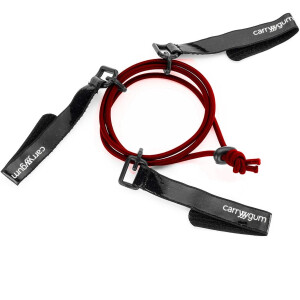 carryyygum Lenkerspannband für Fahrrad-Lenker | Mini-Gepäckträger 105cm | Gummiband, Gepäckspanner, Spanngummi, Gepäckband, Expander | schlanke Alternative zu Fahrradtasche, Fahrradkorb (rot)