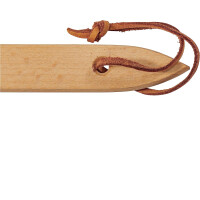 Neustanlo - Fliegenklatsche aus Holz und Leder - mit Spruch Ich mach Dich platt!!! - extra stark - mit Holzstiel und Lederband - 47,5 cm