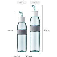 Mepal  Duo Pack Trinkflasche Ellipse Nordic Blue  500 & 700 ml Inhalt  auch für kohlensäurehaltige Getränke  bruchfestes Material - auslaufsicher - Spülmaschinengeeignet