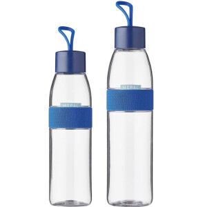 Mepal  Duo Pack Trinkflasche Ellipse Vivid Blue  500 & 700 ml Inhalt  auch für kohlensäurehaltige Getränke  bruchfestes Material - auslaufsicher - Spülmaschinengeeignet
