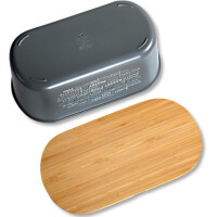 KESPER | Brotbox, Material: Bambus, Kunststoff, Maße: B 34 x T 18 x H 14 cm, Farbe: Grau | 58501