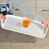 Kesper 77200 Serviertablett aus Kunststoff, weiß/Tablett/Frühstückstablett