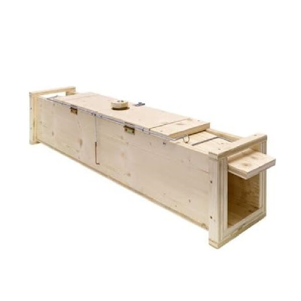 Neustanlo - Holzkastenfalle für Marder - zum schonenden Lebendfang von Mardern, Iltis und Katzen - ohne Schlagkraft - aus hochwertigen Fichtenholz - 1100 x 140 x 200 mm