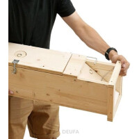 Neustanlo - Holzkastenfalle für Marder - zum schonenden Lebendfang von Mardern, Iltis und Katzen - ohne Schlagkraft - aus hochwertigen Fichtenholz - 1100 x 140 x 200 mm
