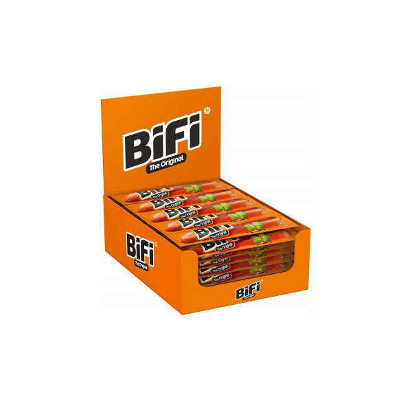 BiFi | Original 40er Pack (40 x 25 g) | Herzhafter Salami Fleischsnack | Geräucherte Mini Wurst | Snack to go
