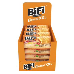 BiFi - Carazza Original XXL - 16er Pack (16 x 75 g) - Herzhafter Pizzasnack zum Mitnehmen