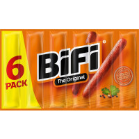 BiFi Original – 20er Pack (20 x 6 x 22,5 g) – herzhafter Salami Fleischsnack – geräucherte Mini Wurst als Snack To Go