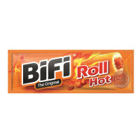 BiFi Roll Hot – 24er Pack (24 x 45g) - Salami Snack in einem lockeren Teig – Original Wurstsnack To Go - für Unterwegs, im Büro oder beim Sport - mit Pfeffer, Koriander und Knoblauch