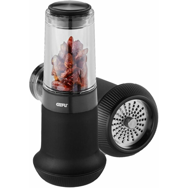 GEFU Chilischneider X-PLOSION, Chilimühle, leer, Gewürzschneider für Chili, extra scharf, schwarz