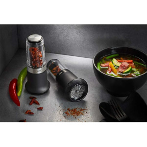 GEFU Chilischneider X-PLOSION, Chilimühle, leer, Gewürzschneider für Chili, extra scharf, schwarz