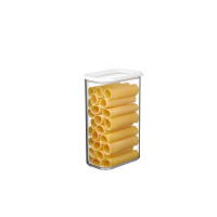 Mepal | Lebensmittelbehälter Rechteckige Modula | Transparente Vorratsbox mit Deckel | Küchenorganizer & Aufbewahrungsbox aus Kunststoff | Stapelbar & Luftdicht | 2000 ml | White