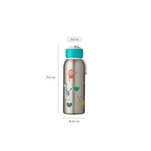 Mepal - Thermoflasche Flip-Up Campus - Isolierte Trinkflaschen für Kinder - Edelstahl Thermosflasche - 9 Stunden heiß & 12 Stunden kalt - BPA-frei - 350 ml - Animal Friends