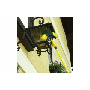 florasun Krallen Eckbesen mit 3,9 m Teleskopstiel, Dachrinnenreiniger, 45° Winkeladapter, Dachrinnenbürste mit einstellbarem Winkel für alle Ecken