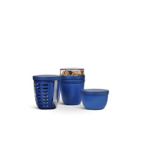 Mepal | Ellipse Promotion-Set | Lunchpot 500 + 200 ml, Fruitpot 600 ml, Snackpot 350 ml | ideal für Essen, Joghurt und Snacks to go | Spülmaschinengeeignet | Vivid Blue