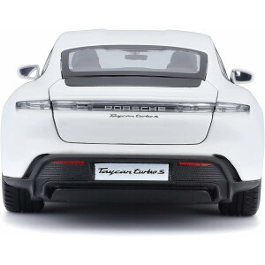Bburago Porsche Taycan: Modellauto im Maßstab 1:24, Türen beweglich, 20 cm, weiß (18-21098)