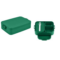 Mepal 2-tlg Bento-Lunchboxen Set Klein/Groß Take A  Brotdose mit Fächern, geeignet für bis zu 4 BZW. 8 Butterbrote, TPE/pp/abs, 0 mm - Vivid Green