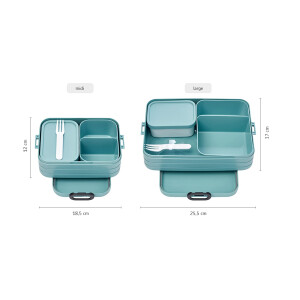 Mepal - Bento Lunchbox Take A Break Midi - Brotdose mit Bento-Box - Meal Prep Box für Sandwiches, Kleine Snacks & Reste - Snack & Mittagessen - Essensbox mit Fächern - 900 ml - Vivid Green