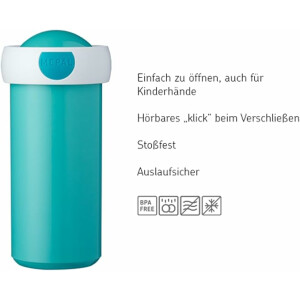 Mepal - Verschlussbecher Campus - Trinkbecher - Auslaufsicherer Wasserflasche für Kinder - Wiederverwendbarer Becher - BPA-frei & Spülmaschinenfest - 300 ml - Disney Princess