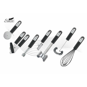 FACKELMANN Pendelschäler 18 cm SENSE, Gemüseschäler mit Funktionsteil aus rostfreiem Edelstahl, mit rutschfestem und ergonomischem Soft-Touch-Griff (Farbe: Silber/Schwarz), Menge: 1 Stück
