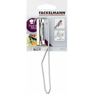Fackelmann Universalschäler, Spargelschäler mit Klinge aus Edelstahl, Sparschäler für Obst und Gemüse (Farbe: Silber), Menge: 1 Stück