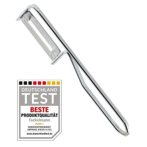 2 Stück Fackelmann - Universal-Sparschäler/Pendelschäler inkl. 10er Pack Ersatzklingen, ideal für Spargel, Obst und Gemüse, Edelstahl/Stahl - Silber