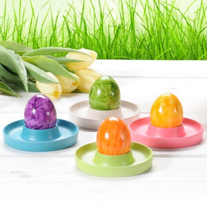Kesper | Eierbecher, 4er Pack, Material: ø 10 x H 2 cm, Melamin, Maße: cm, Farbe: Blau | Der ideale Frühstücksbegleiter