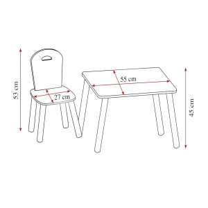 Kesper | Kindertisch-Set mit 2 Stühlen und Sitzbank...