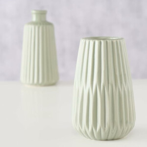 Boltze | Vasen Duo Esko | skandinavischer Charme | Keramik-Material | Ø 8,5 cm | stilvolle Dekoration in Hellgrün Matt