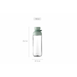 Mepal Trinkflasche Mepal Vita - Wasserflasche - Flasche für Uni, Arbeit, Fitness, Outdoor, Job - Stoßfest, Auslaufsicher - BPA-frei & Spülmaschinenfest - 700 ml - Vivid mauve