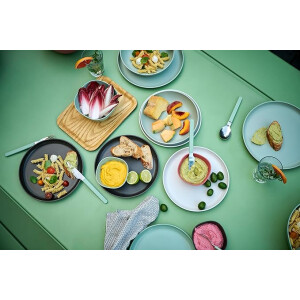 Mepal - Frühstücksteller 4 Stück Silueta - Spülmaschinen- und mikrowellenfest - Kunststoffteller - Essteller - Geschirr - 23 cm - Nordic black