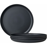 Mepal - Frühstücksteller 4 Stück Silueta - Spülmaschinen- und mikrowellenfest - Kunststoffteller - Essteller - Geschirr - 23 cm - Nordic black